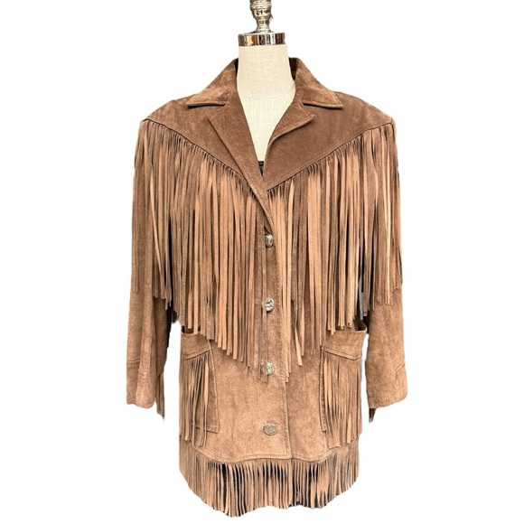 Cedars Brown Suede Fringe Western Jacket Small - Picture 7 of 17
